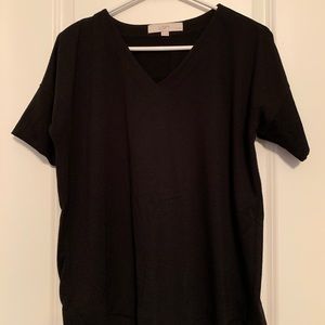 Loft Black V-Neck Blouse